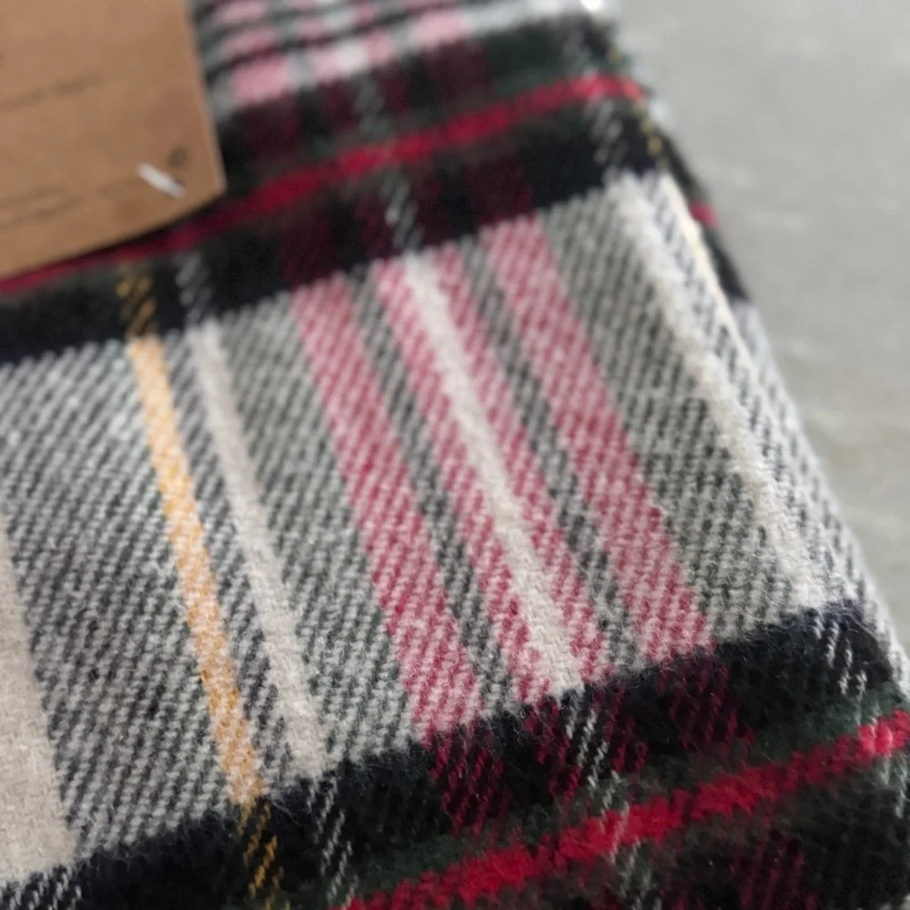 NWT Natural Home Plaid Throw Blanket with Fringe